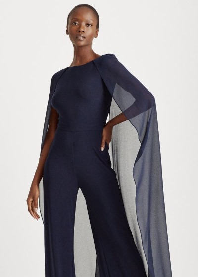 Women's Ralph Lauren Georgette-Cape Jumpsuits | 530864SRC